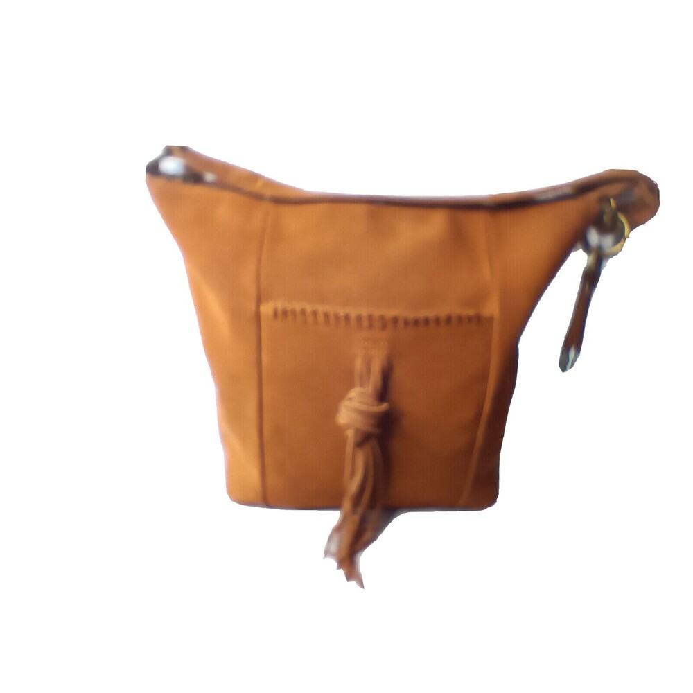 Lucky Brand Carmen Shoulder Bag Brown Suede Leather Small Handbag Boho Y2K